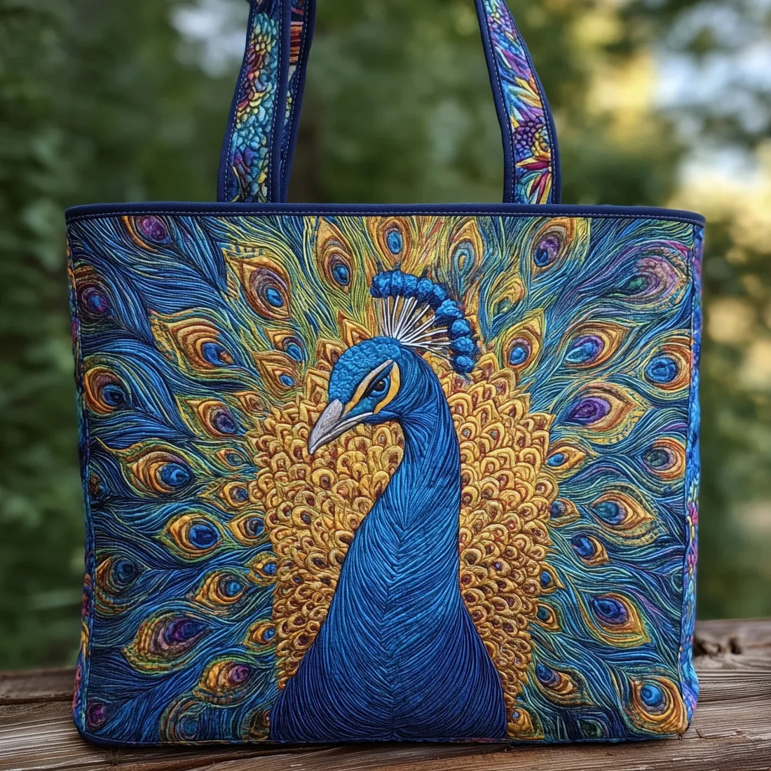 Bolso Artesanal | Diseño exclusivo con estampado de pavo real