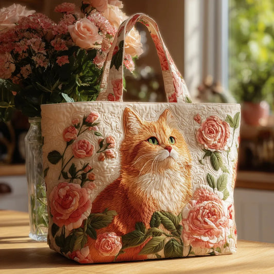 Bolsas Artesanales | Gato Rojo con Rosas