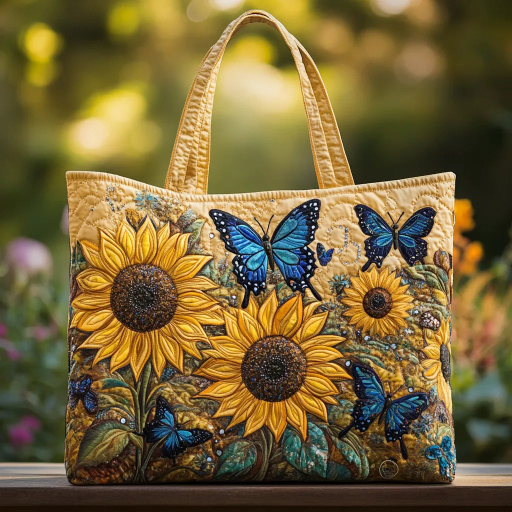 Bolso Artesanal | Girasoles y Mariposas Azules