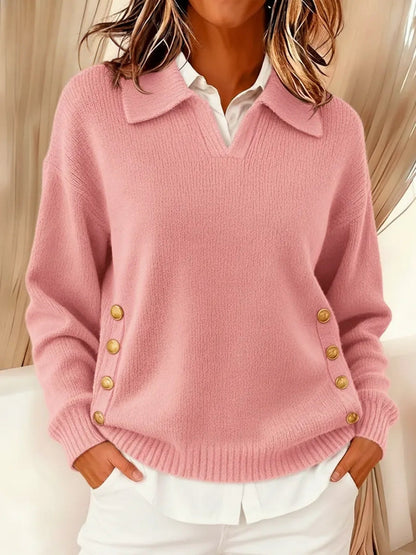 Erminia | Suéter con cuello polo y botones