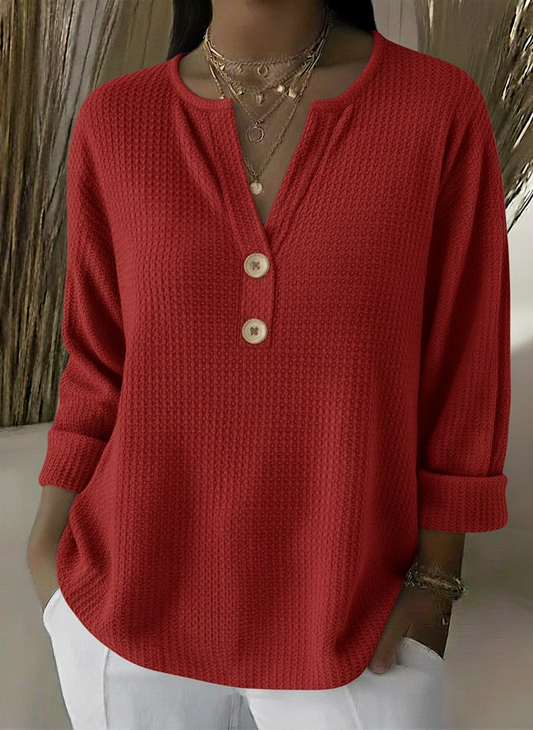 Lucia | Camiseta Henley Texturizada con Botones