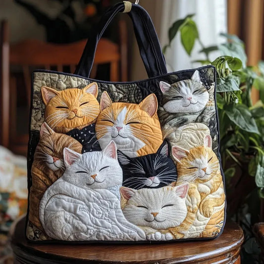 Bolso Artesanal Acolchado | Gatitos Dormilones