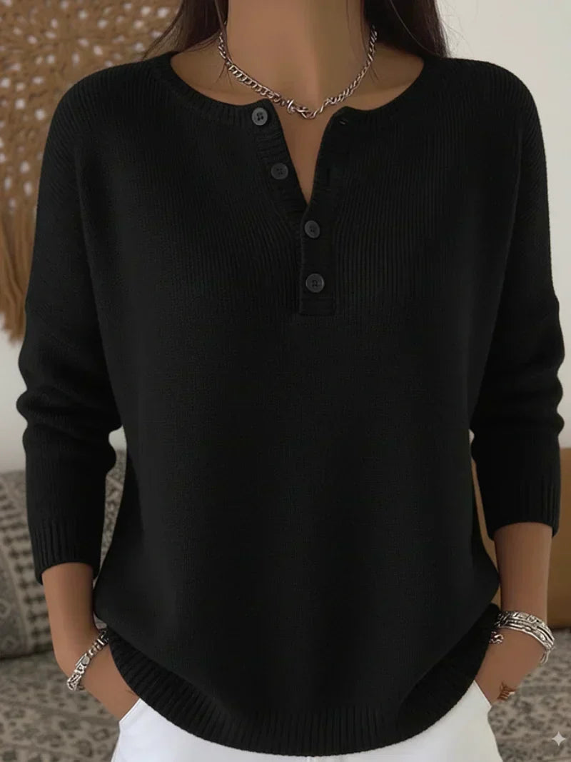 Ernesta | Suéter de Punto con Botones Henley