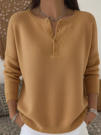 Ernesta | Suéter de Punto con Botones Henley