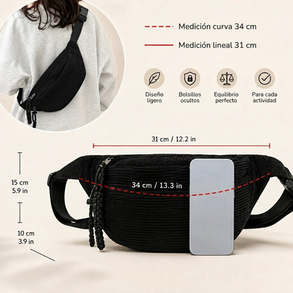Petra | Bolsa de Hombro de Terciopelo Acanalado