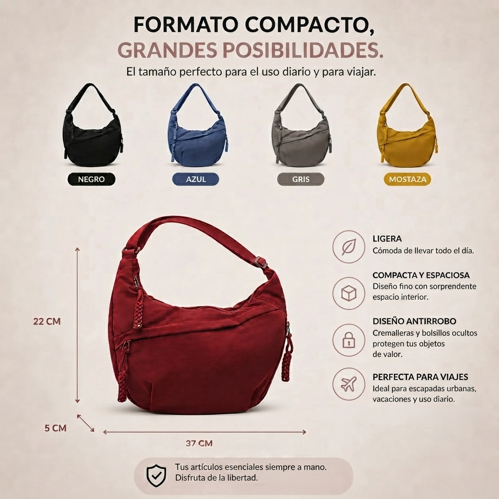 Chiara | Bolso de Hombro Gris
