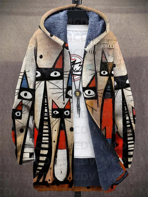 Pietro | Chaqueta con Capucha y Estampado Artístico