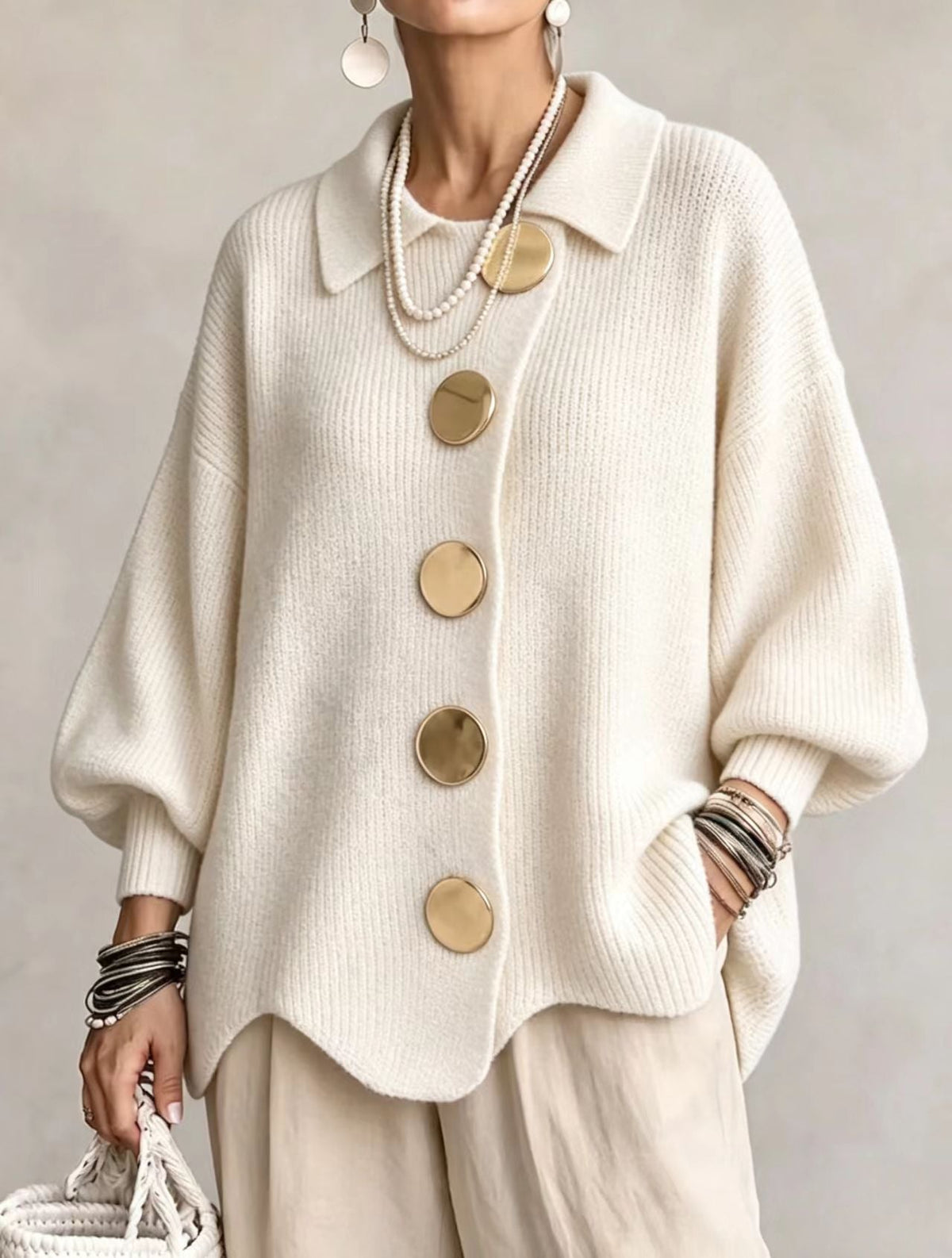Isidora Cárdigan Blanco Marfil