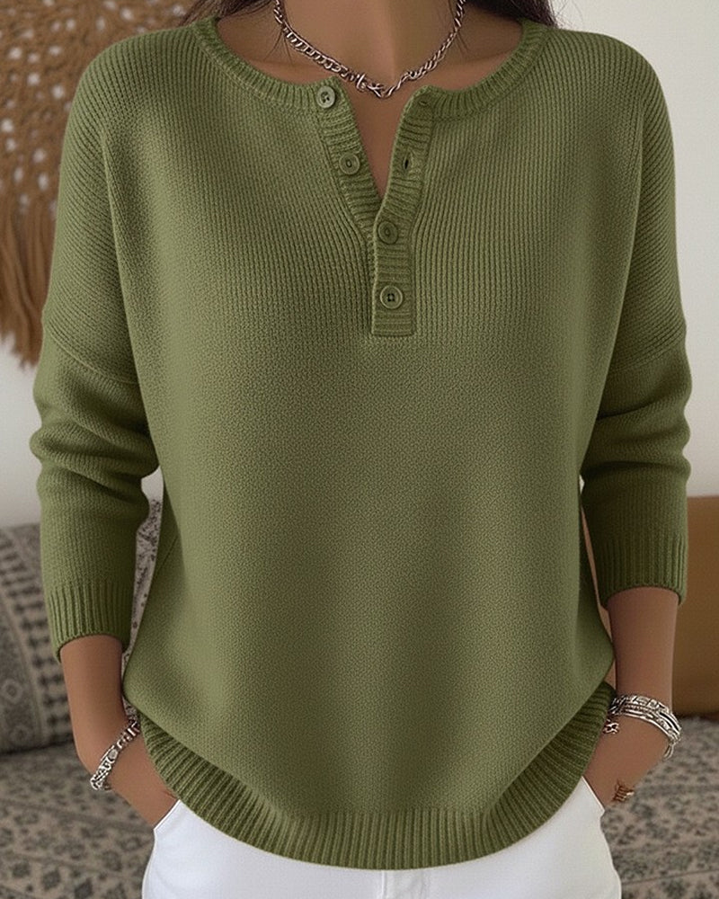 Ernesta | Suéter de Punto con Botones Henley