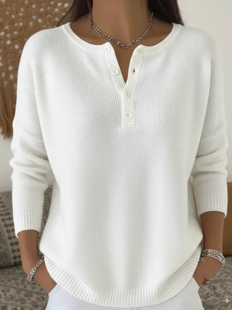 Ernesta | Suéter de Punto con Botones Henley