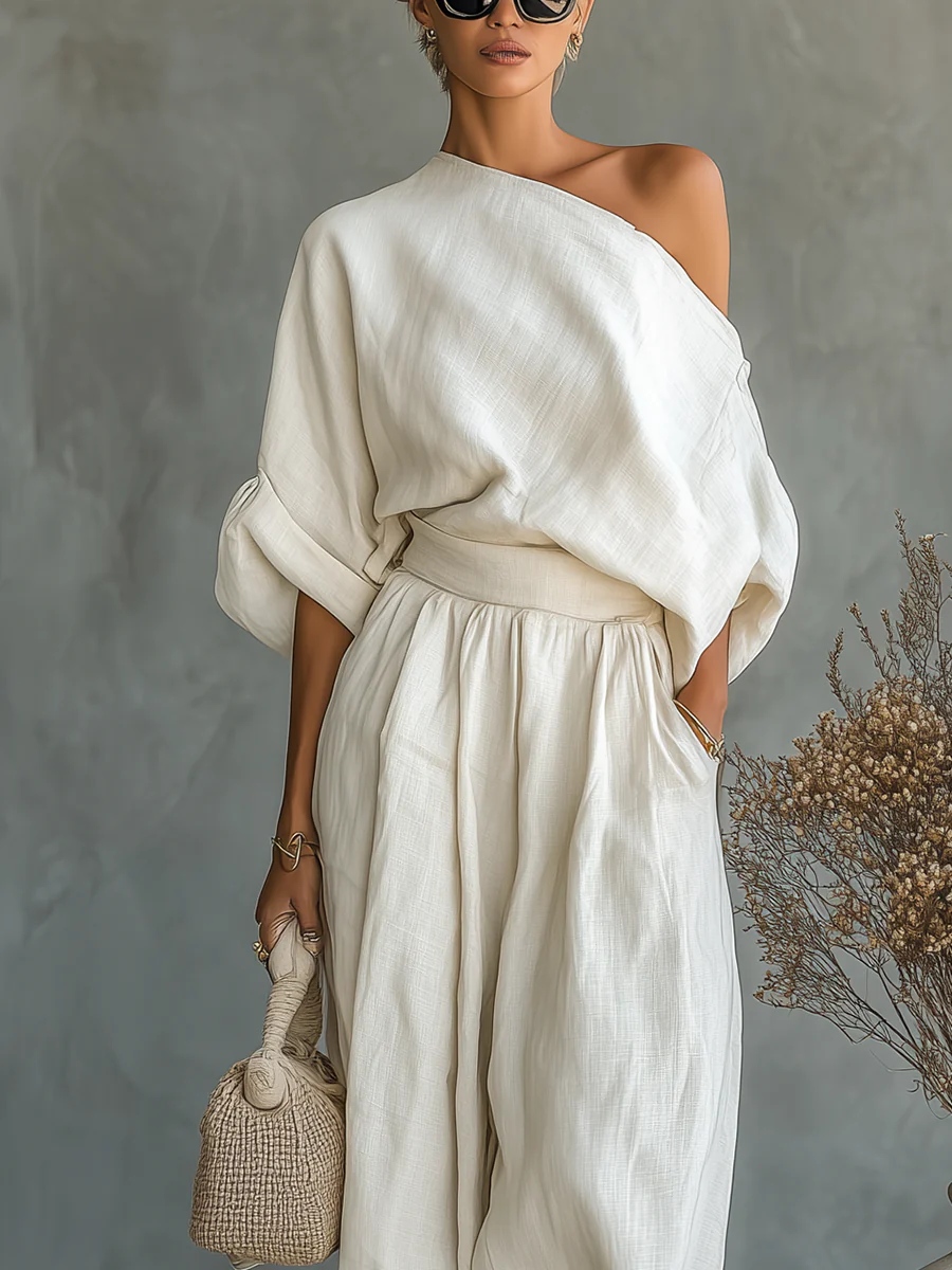 Eleonora | Conjunto elegante de un solo hombro de dos piezas