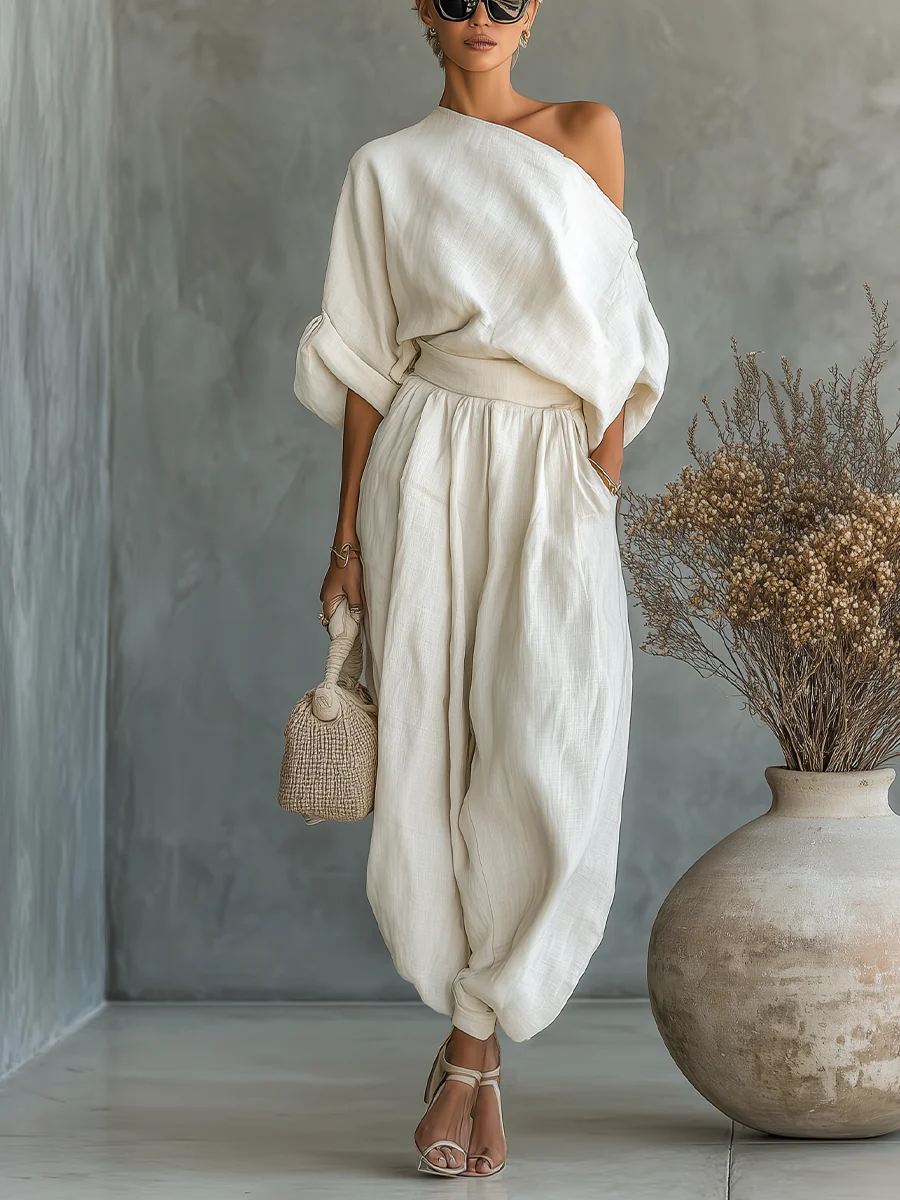 Eleonora | Conjunto elegante de un solo hombro de dos piezas