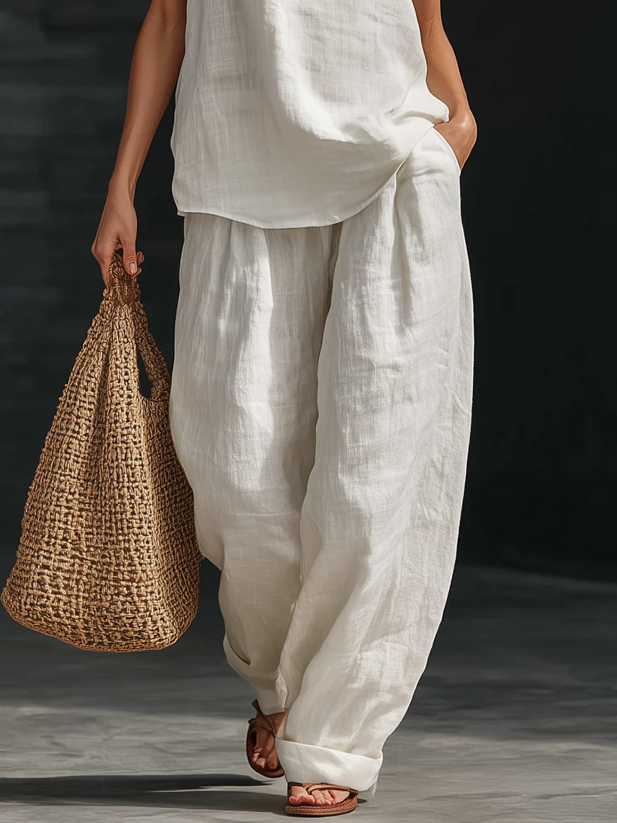Carlotta | Conjunto elegante sin mangas con pantalones amplios