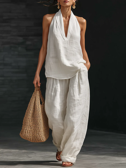 Carlotta | Conjunto elegante sin mangas con pantalones amplios