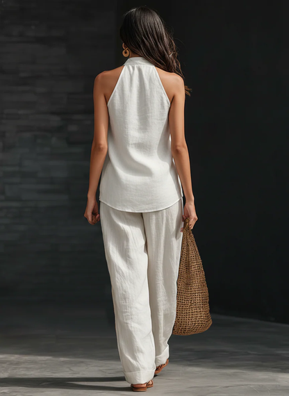 Carlotta | Conjunto elegante sin mangas con pantalones amplios