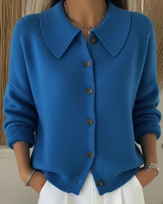 Velia | Cárdigan con Cuello de Camisa