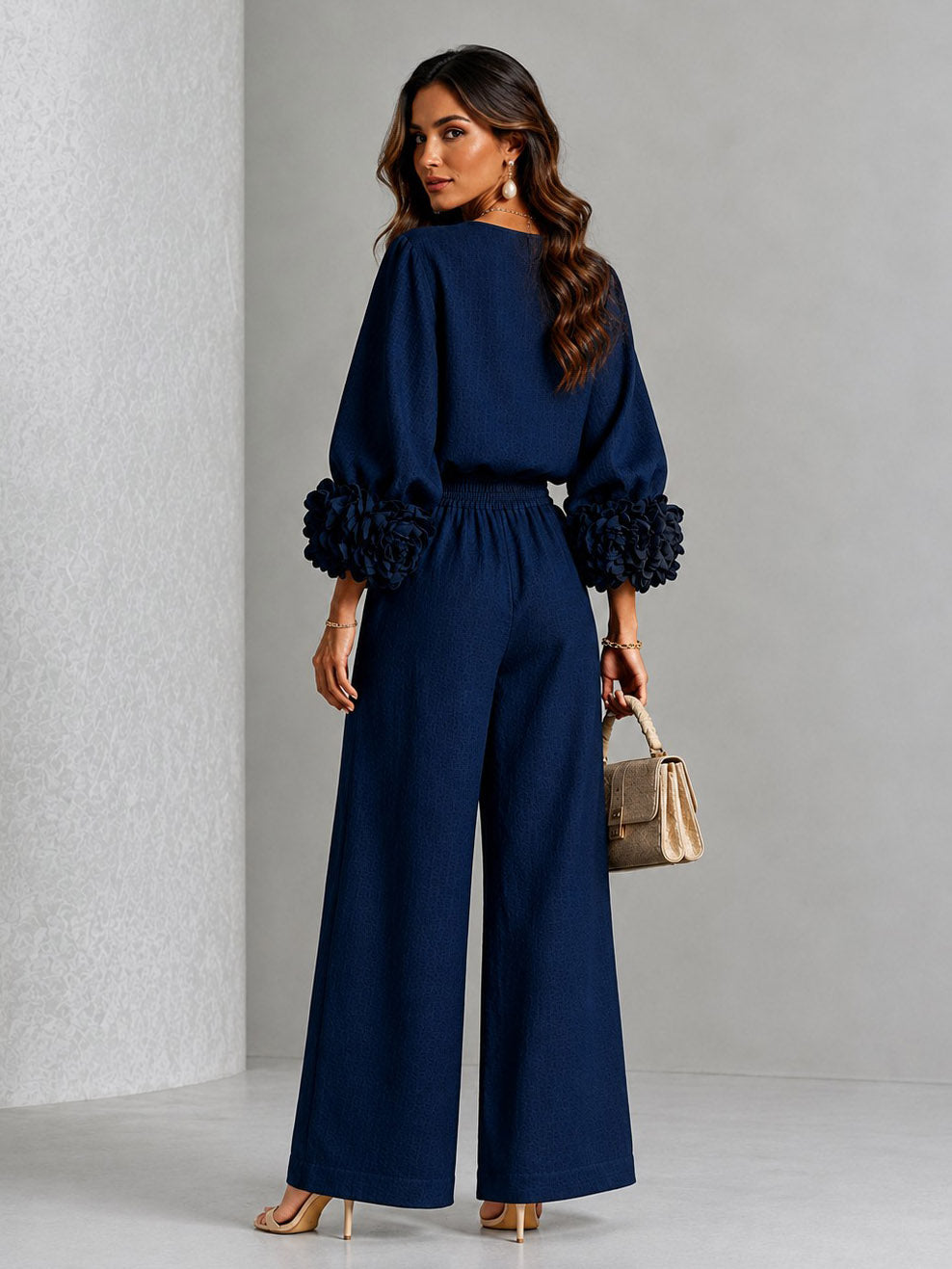 Jazmín | Conjunto de dos piezas fluido de corte holgado y pantalón ancho