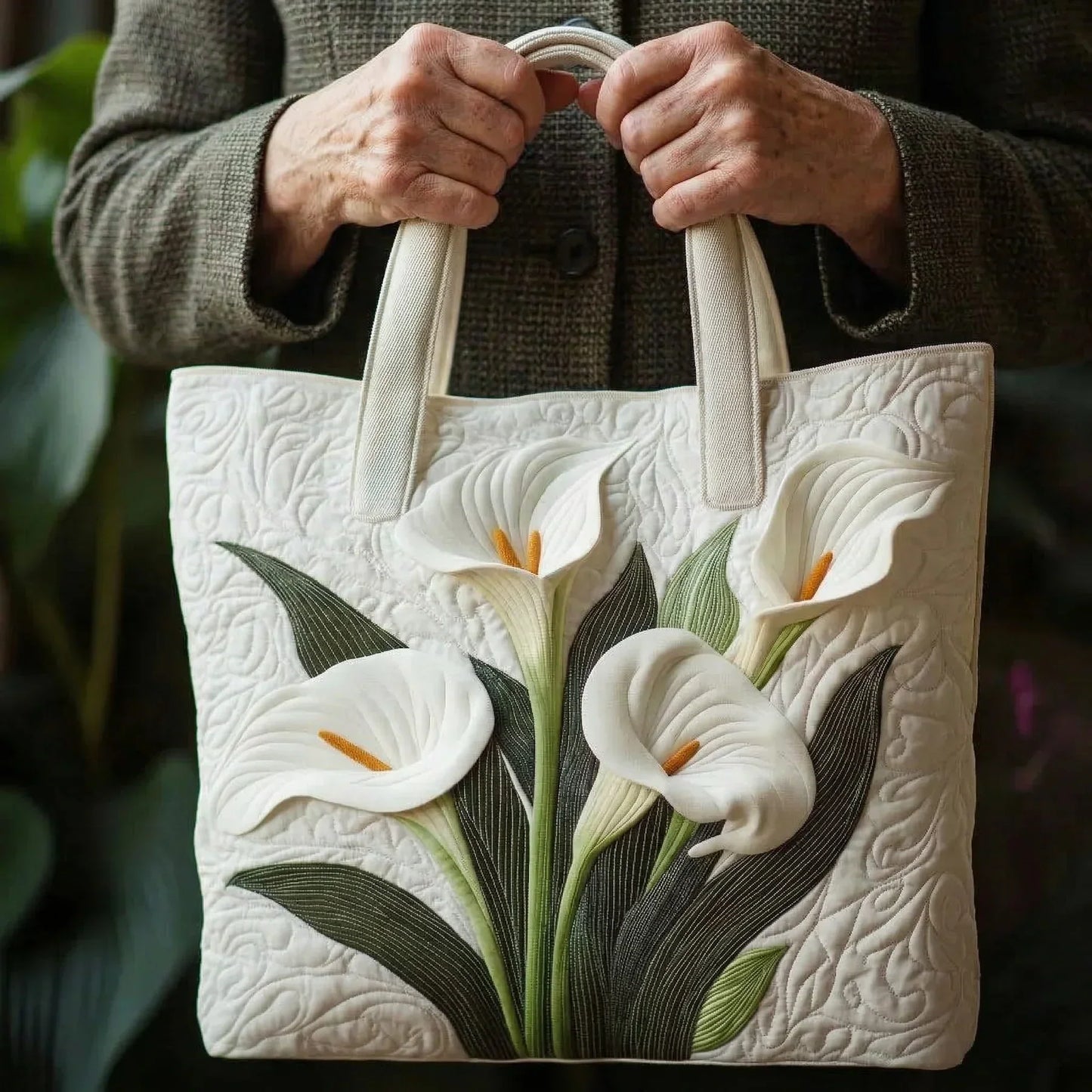 Bolsa Artesanal Acolchada | Jazmines Blancos