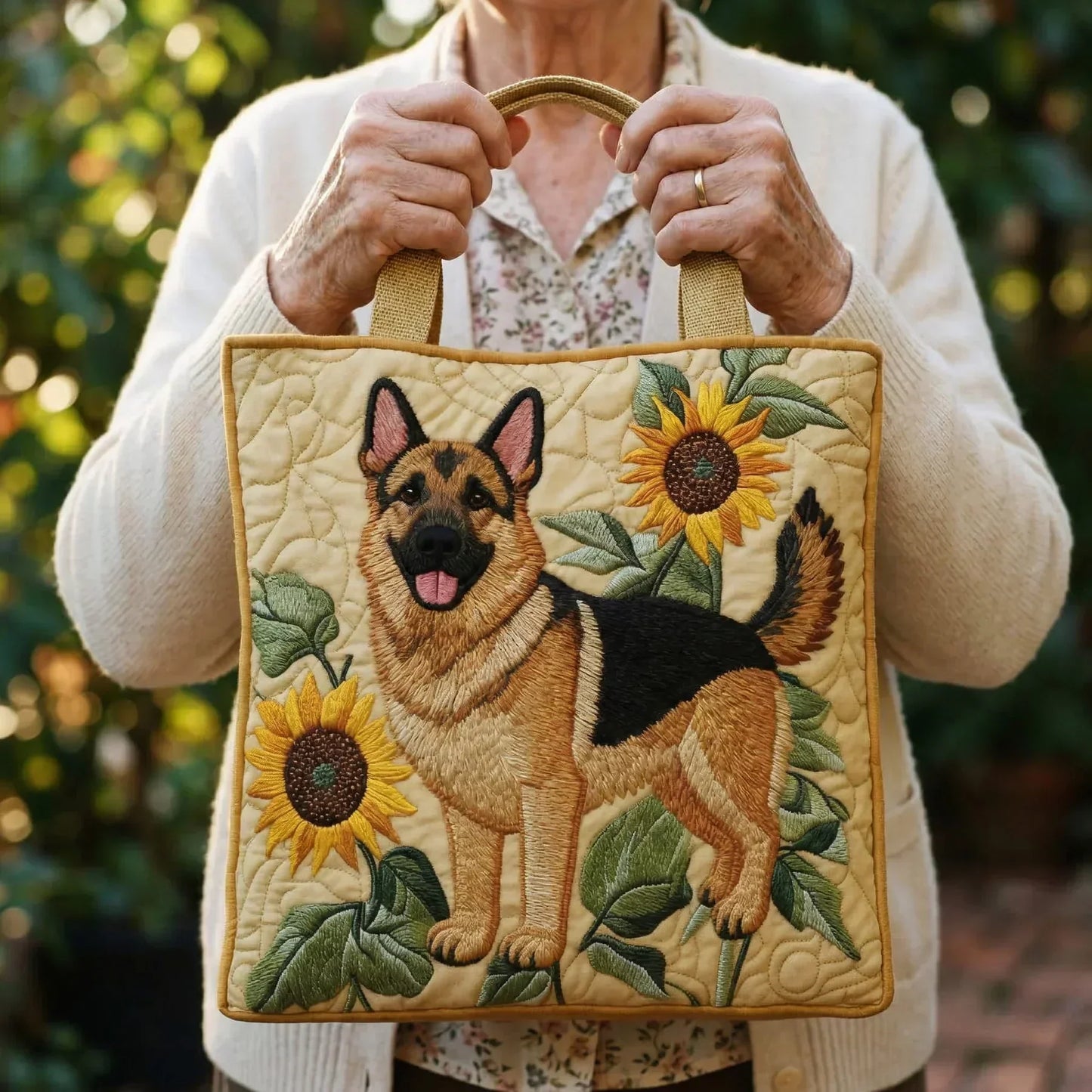 Bolsa Artesanal | Pastor Alemán Floral