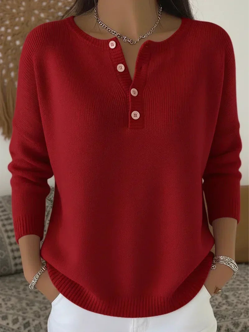 Ernesta | Suéter de Punto con Botones Henley