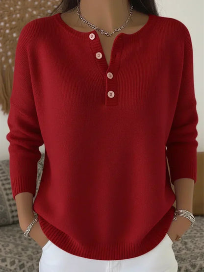 Ernesta | Suéter de Punto con Botones Henley